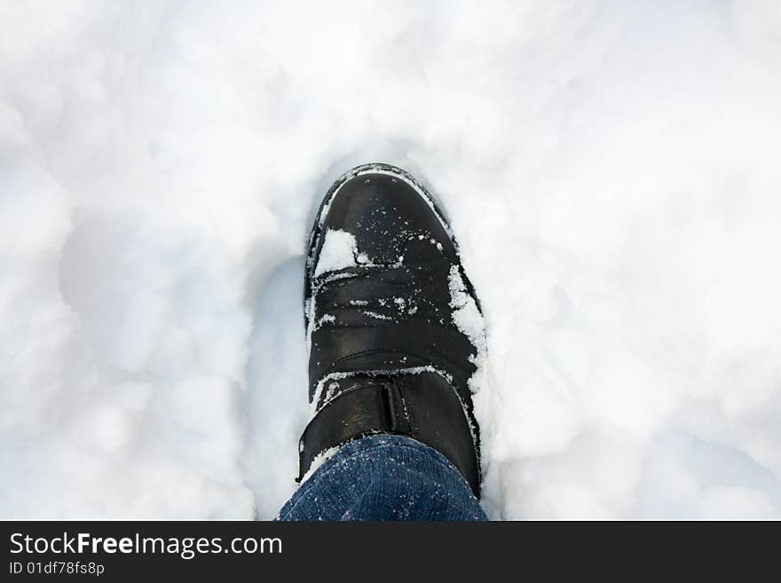 Boot In Snow