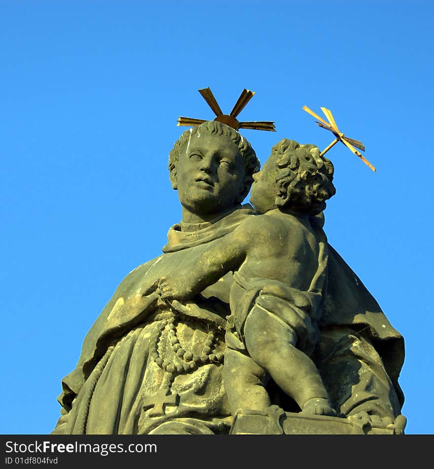 Charles bridge statue in Prague