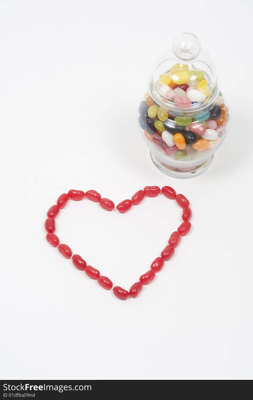 Jellybean heart candy jar