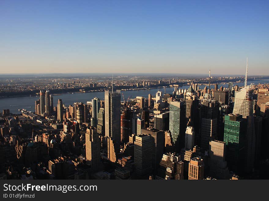 The view at skyline from Empire Building. New York City. The view at skyline from Empire Building. New York City