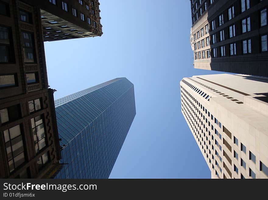 Sky and building view in Downtown Mahnattan, New York