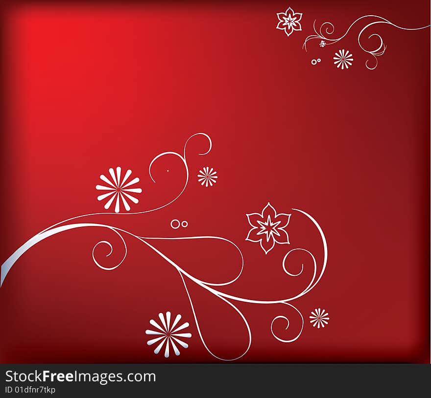 Red background.Vector decorative illustration for graphic design.