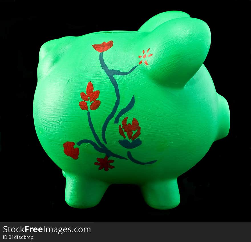 Designer Piggy Bank on Black