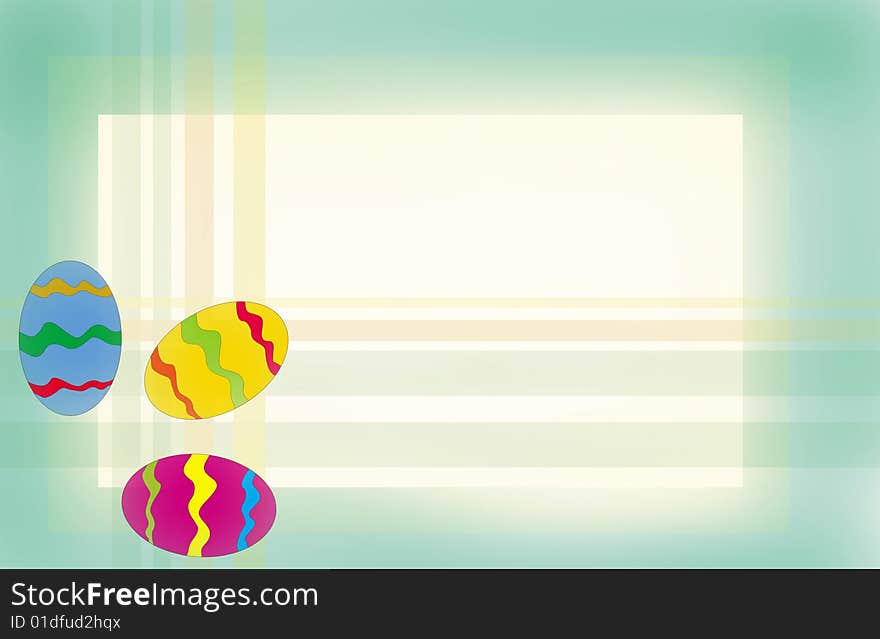 Abstract Easter background with colorful eggs, horizontal image