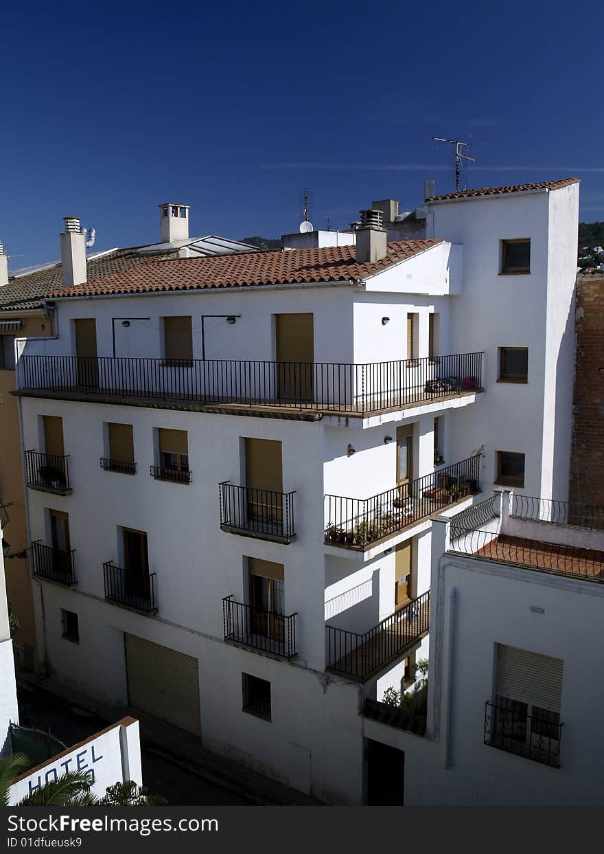 White building against blie sky