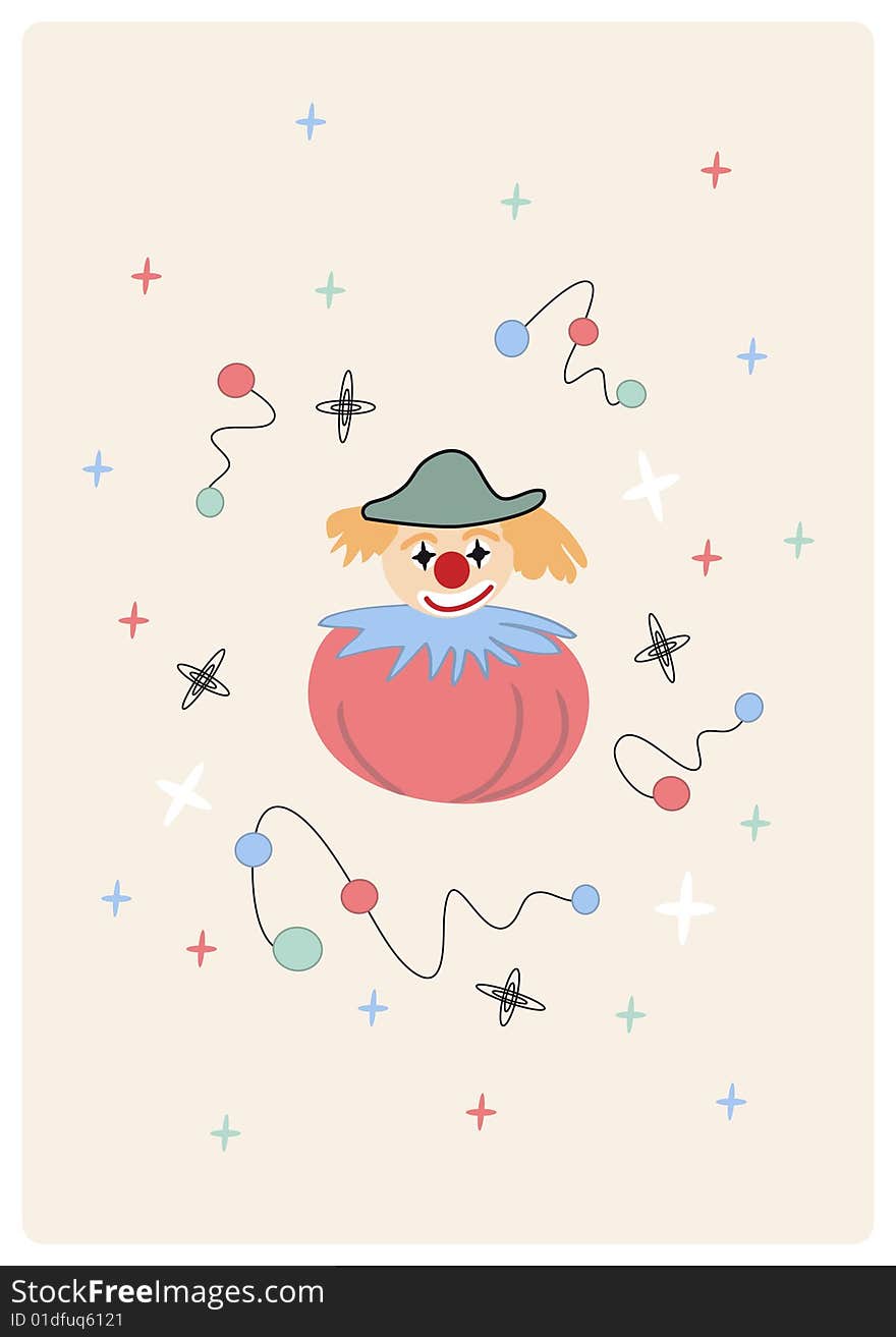 Vector picture with clown for children