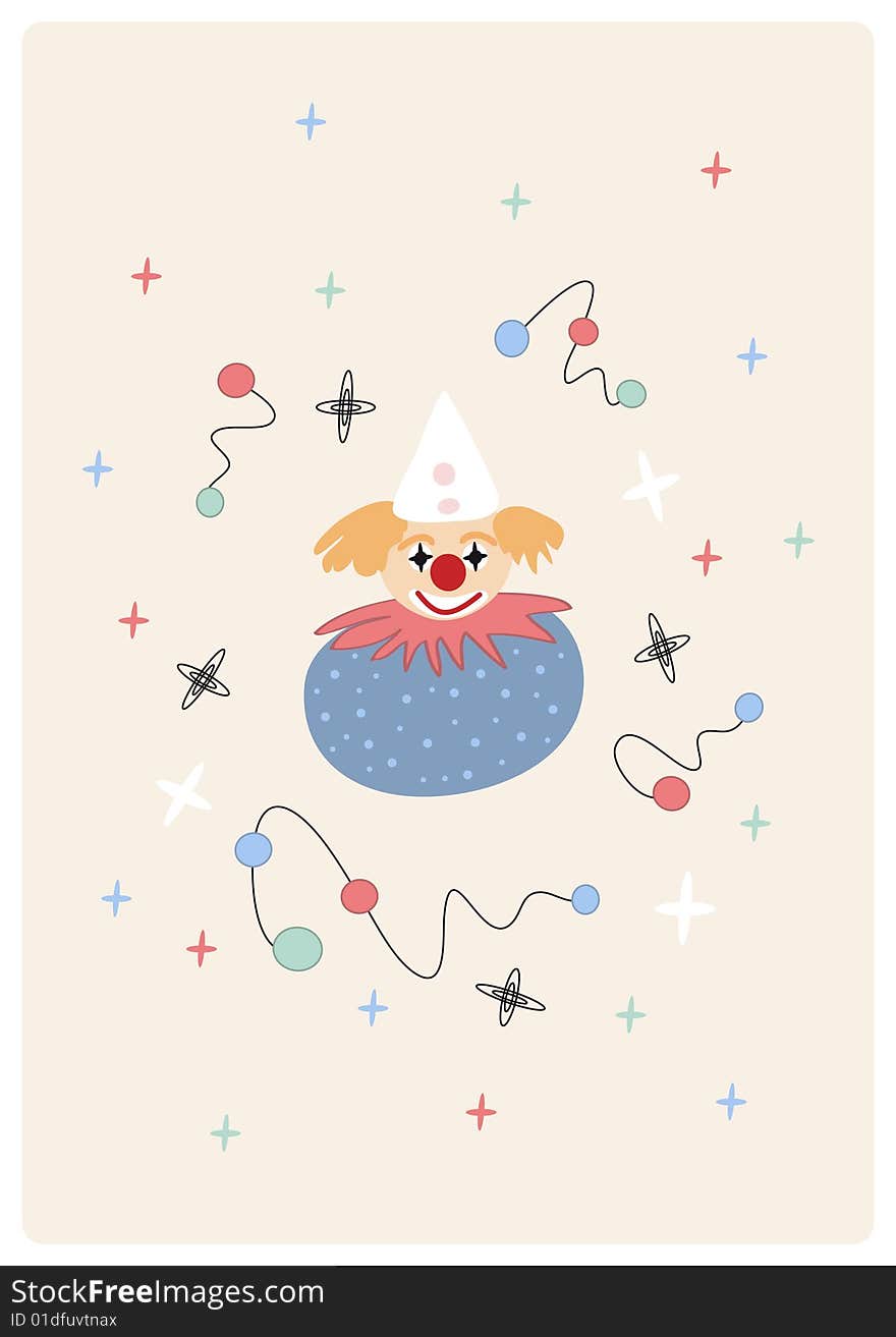 Vector picture with clown for children