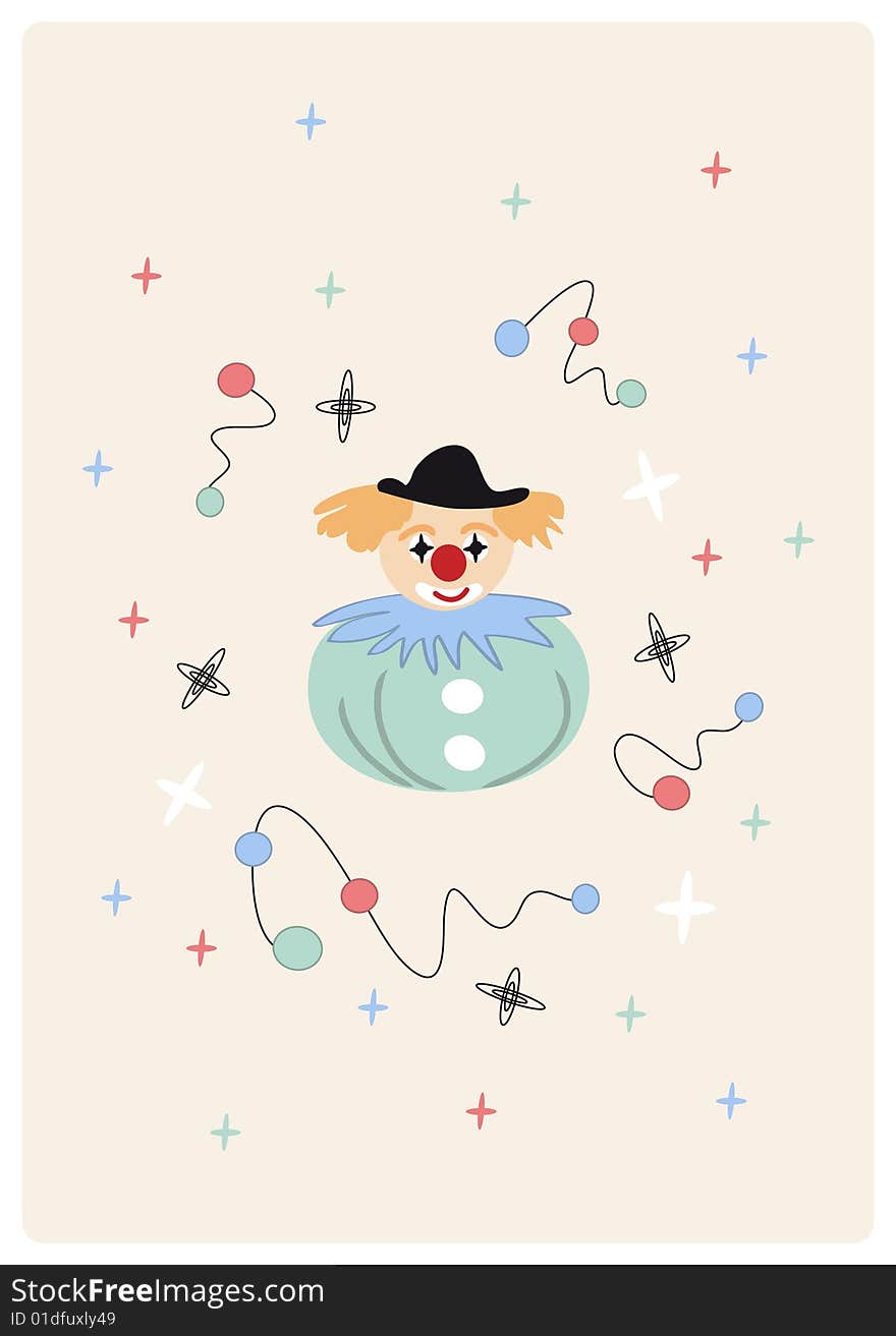 Vector picture with clown for children