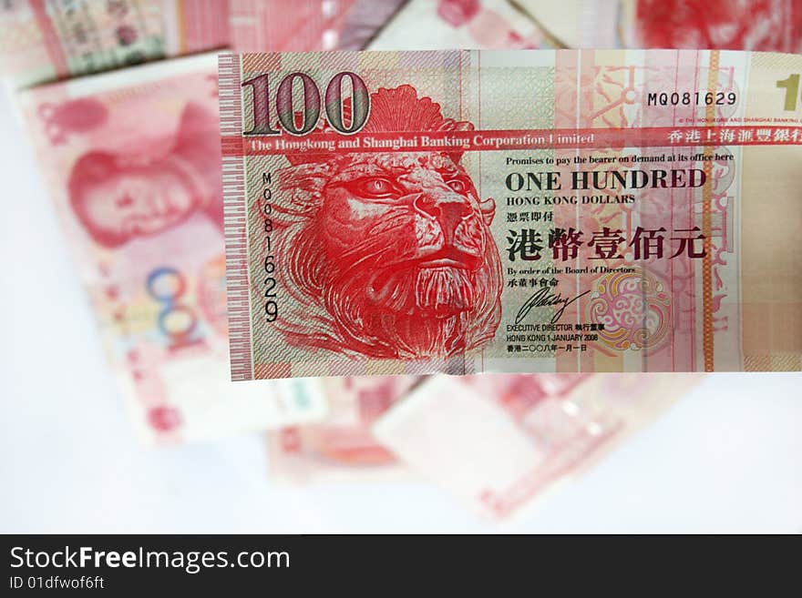 One hundred Hong Kong dollar note. One hundred Hong Kong dollar note