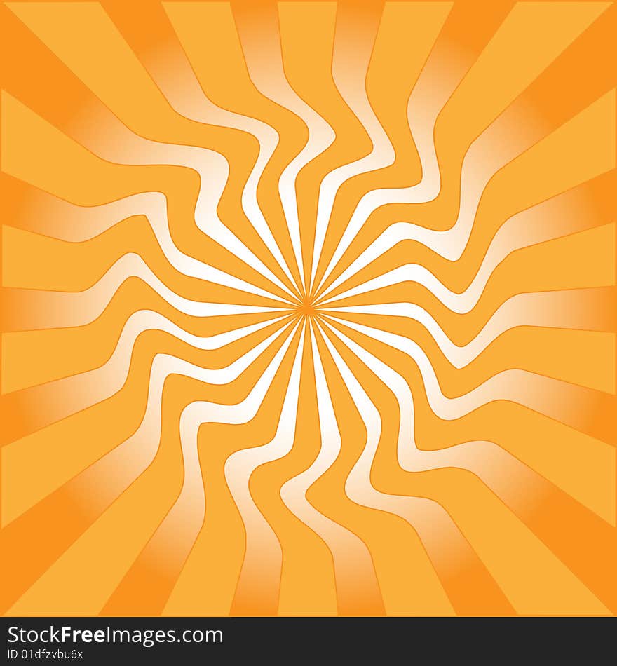 Orange sunburst with white middle vector illustration. Orange sunburst with white middle vector illustration