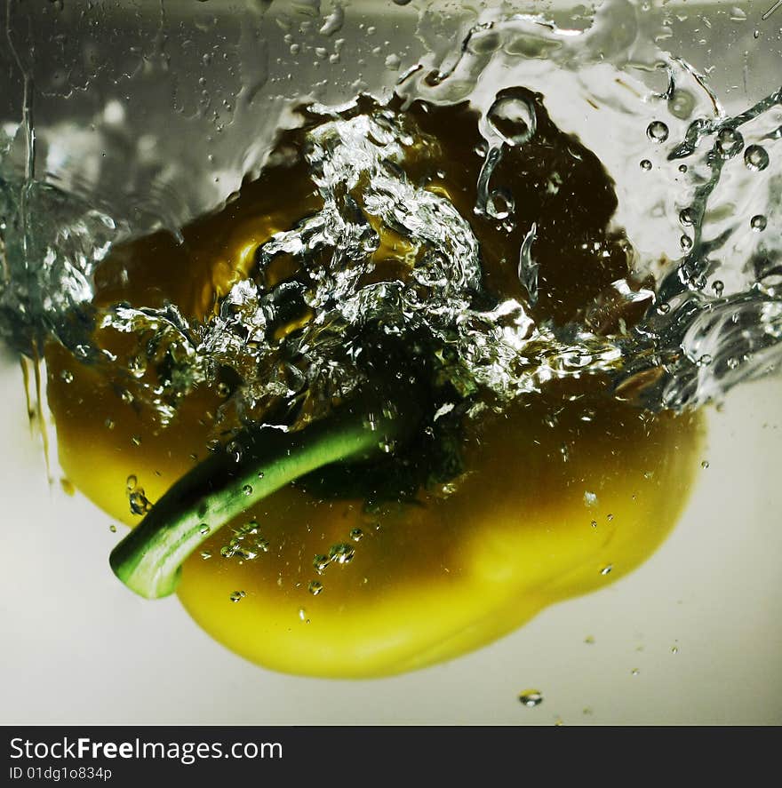 The Bulgarian pepper in water