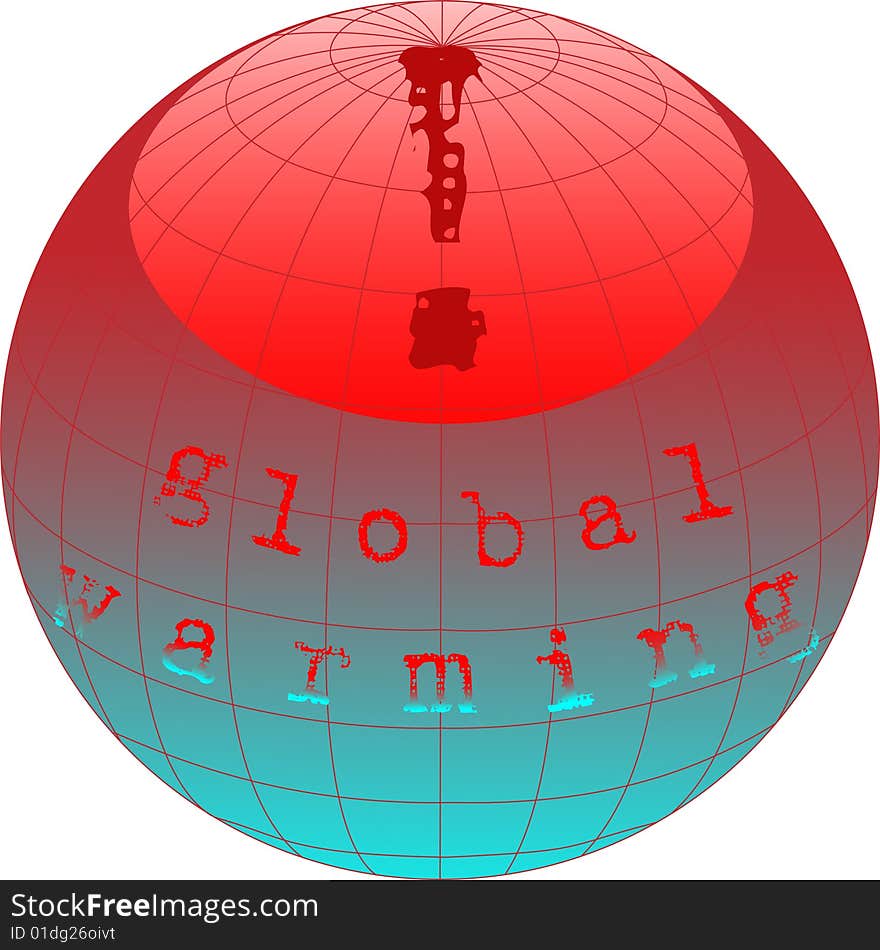 Global warming icon with reddening globe