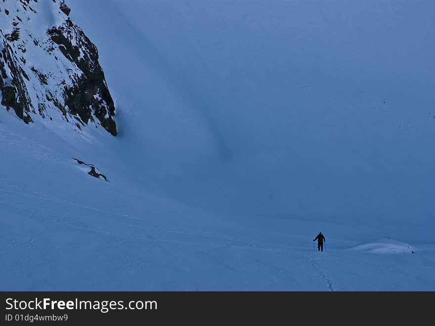 Alpinists in the Retezat mountains, Romania