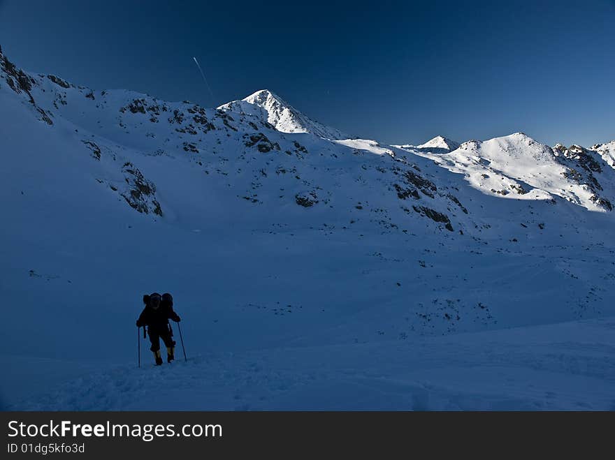 Alpinist in Retezat mountains,Romania