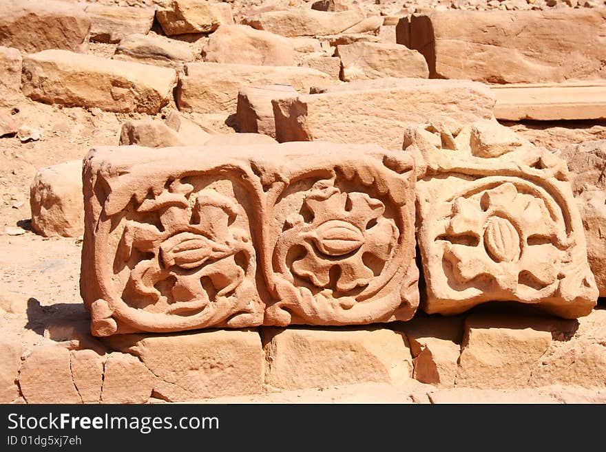 Stones in rock city Petra in Jordan