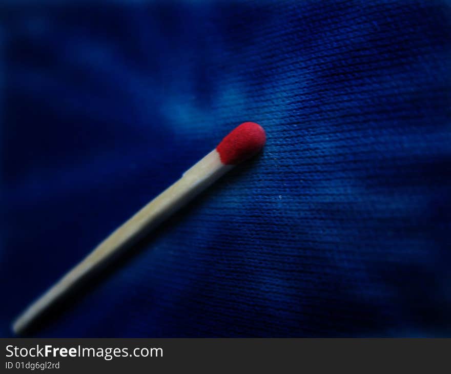 Macrofilming of a wooden match. Macrofilming of a wooden match