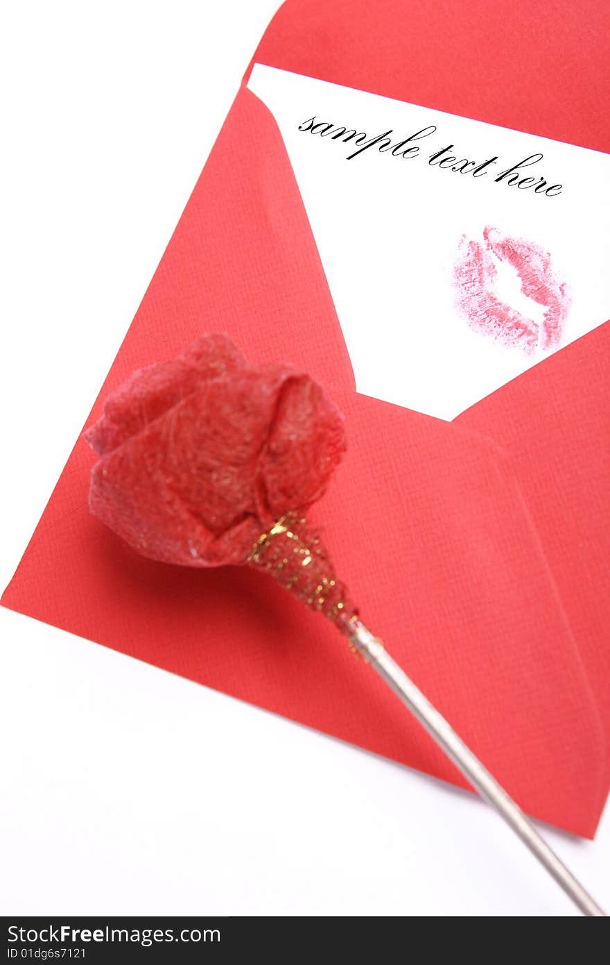 Envelope with a kiss