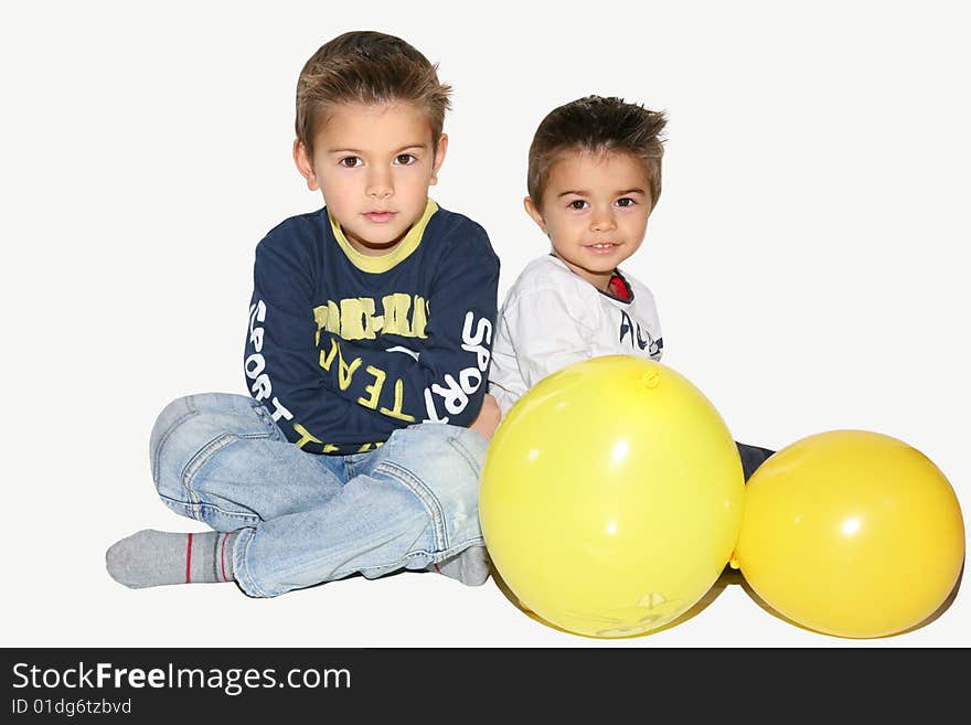 Happy child on white background. Happy child on white background