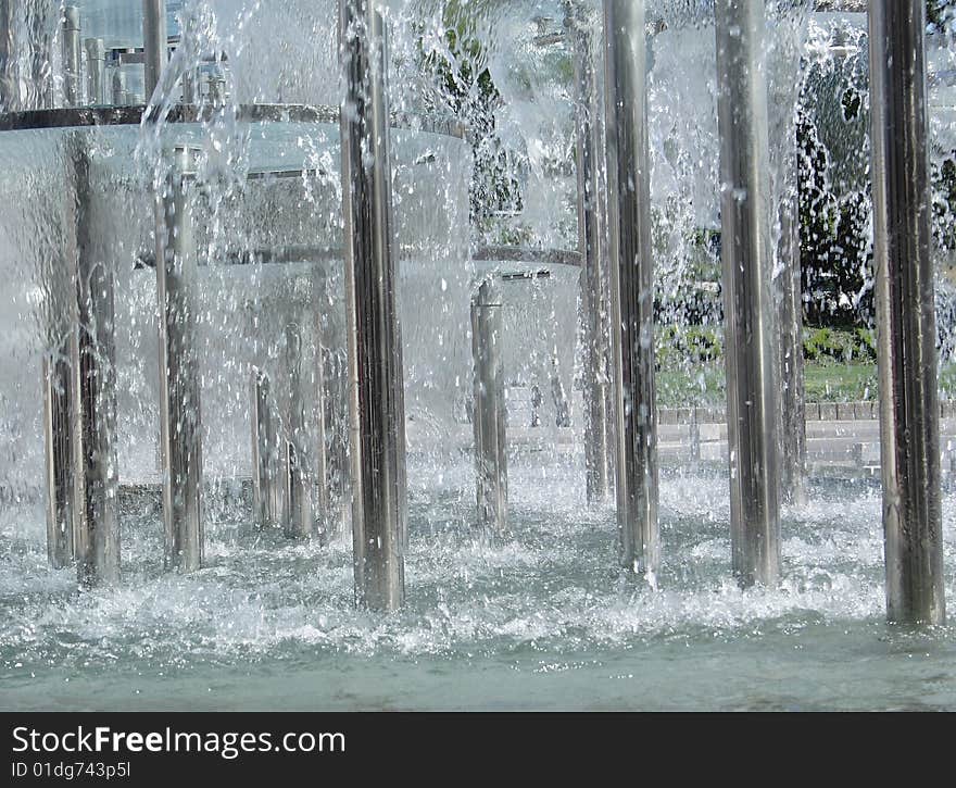 Fountain in the city,, close-up