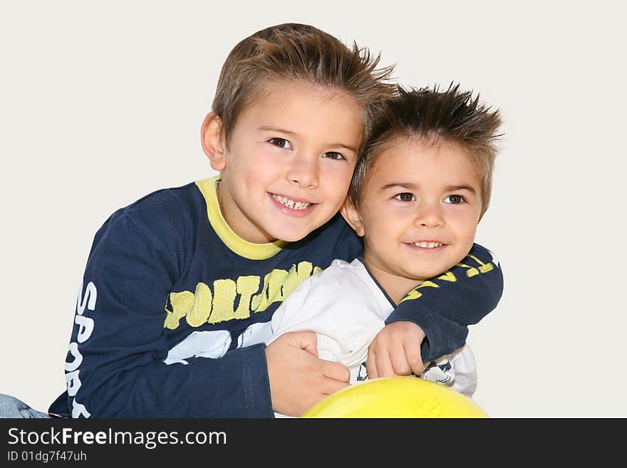 Happy child on white background. Happy child on white background