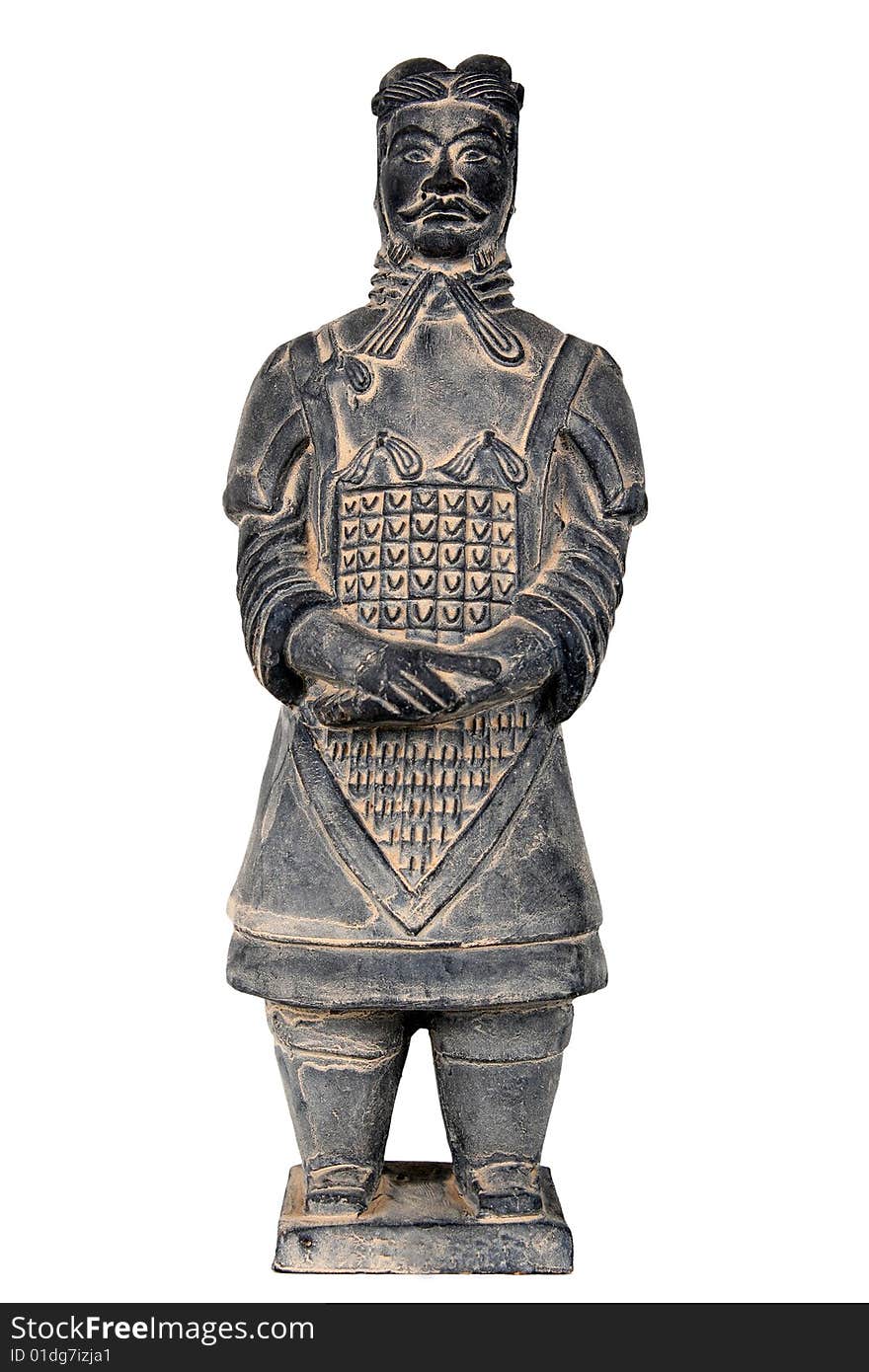 Terra-cotta warrior isolated on white background. Terra-cotta warrior isolated on white background.