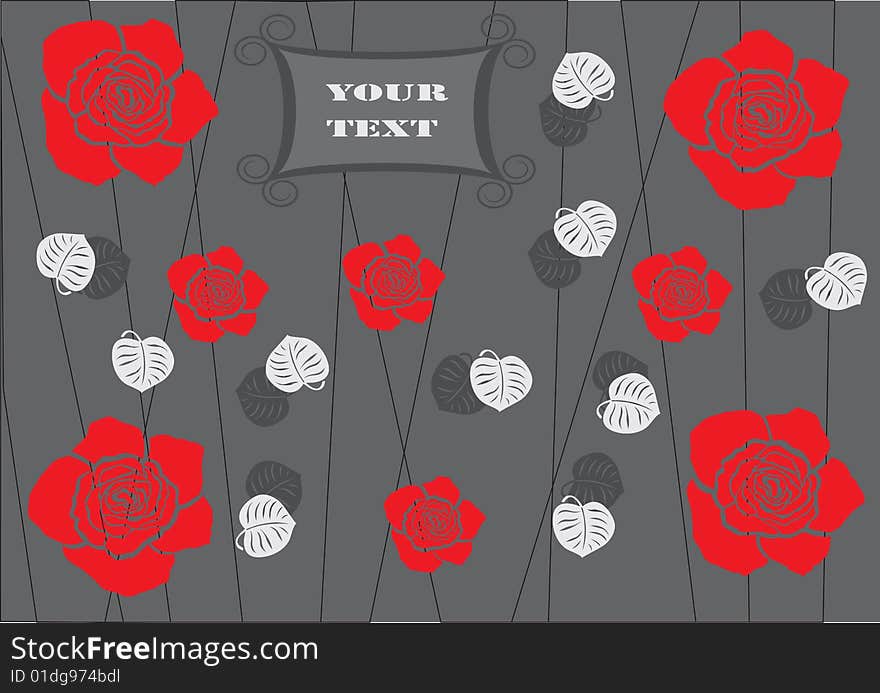 Red roses on a grey background. Red roses on a grey background