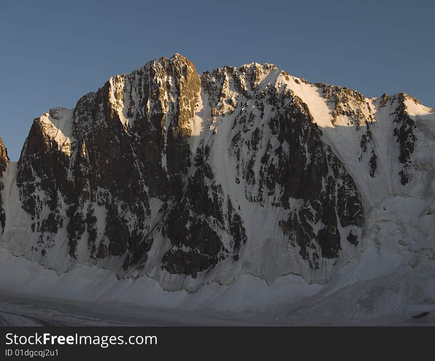 Tien Shan Mountains. Sky, ice. Tien Shan Mountains. Sky, ice.