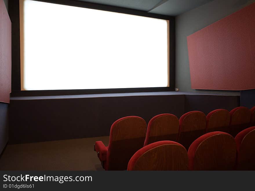 Empty small cinema auditorium