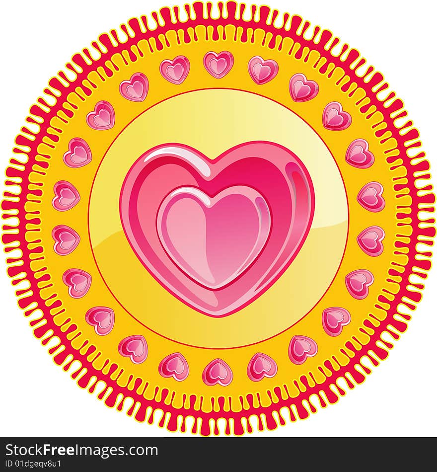 DECOR WITH HEARTS ON A CIRCLE