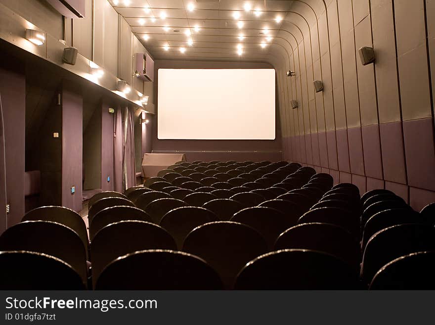 Empty small cinema auditorium