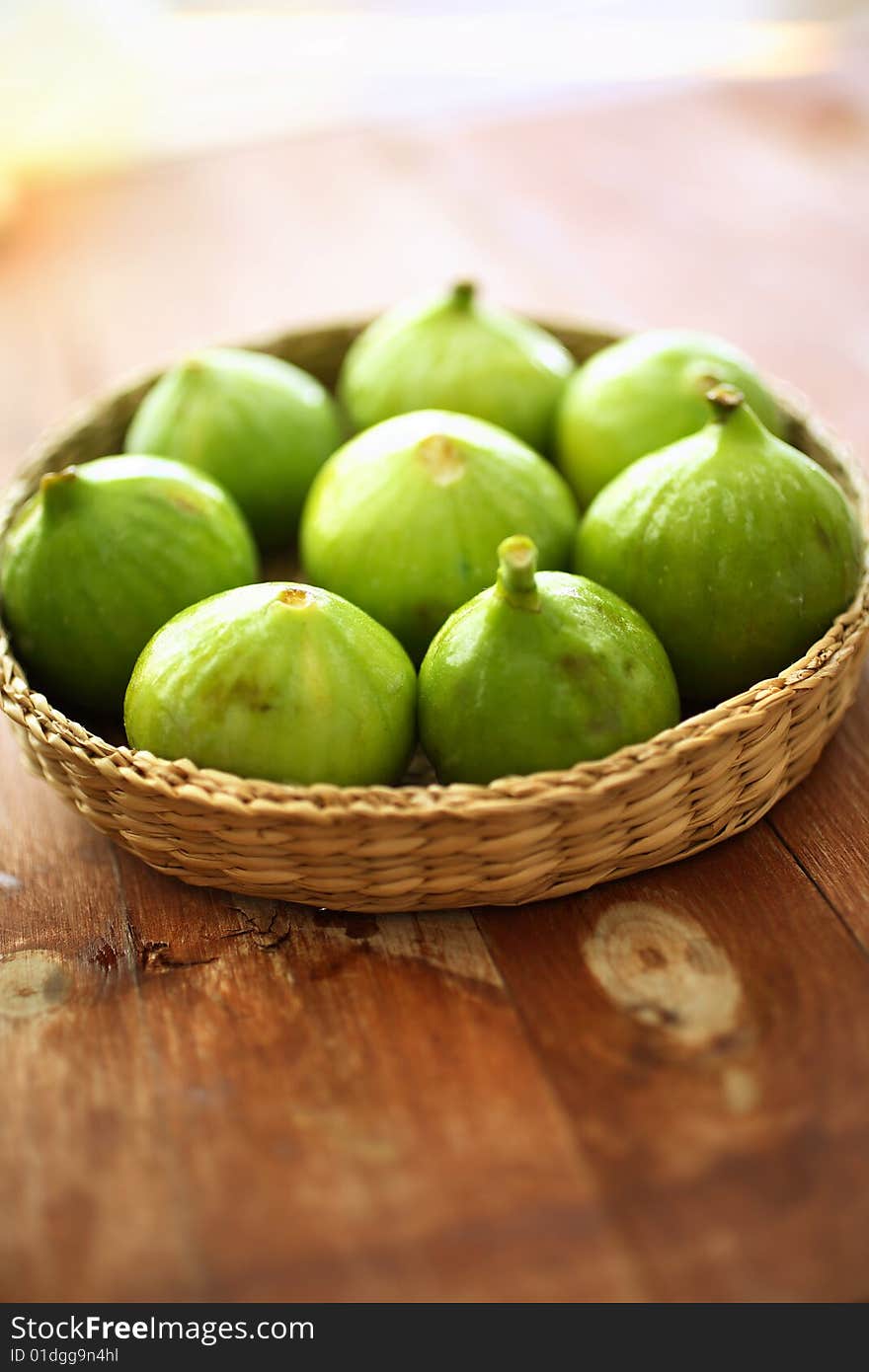 Fresh figs fruit on table