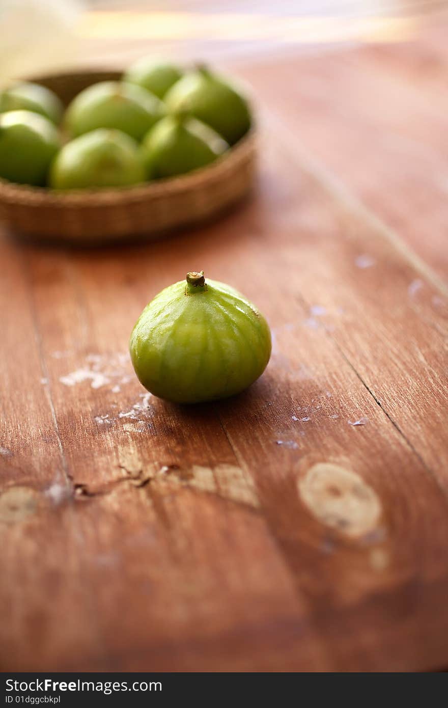 Fresh figs fruit on table