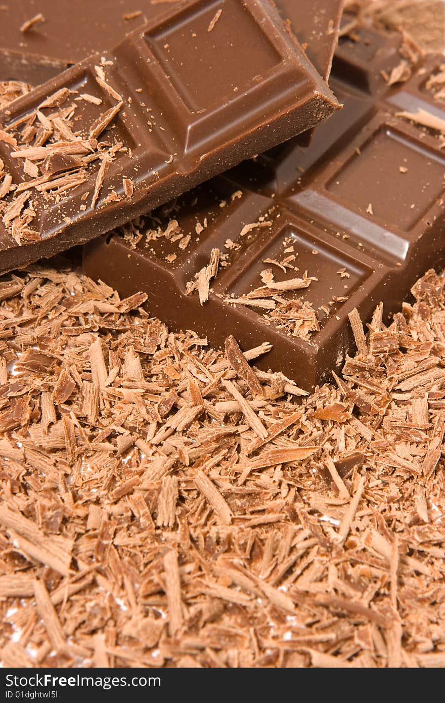 Dark Milk chocolate, close-up.