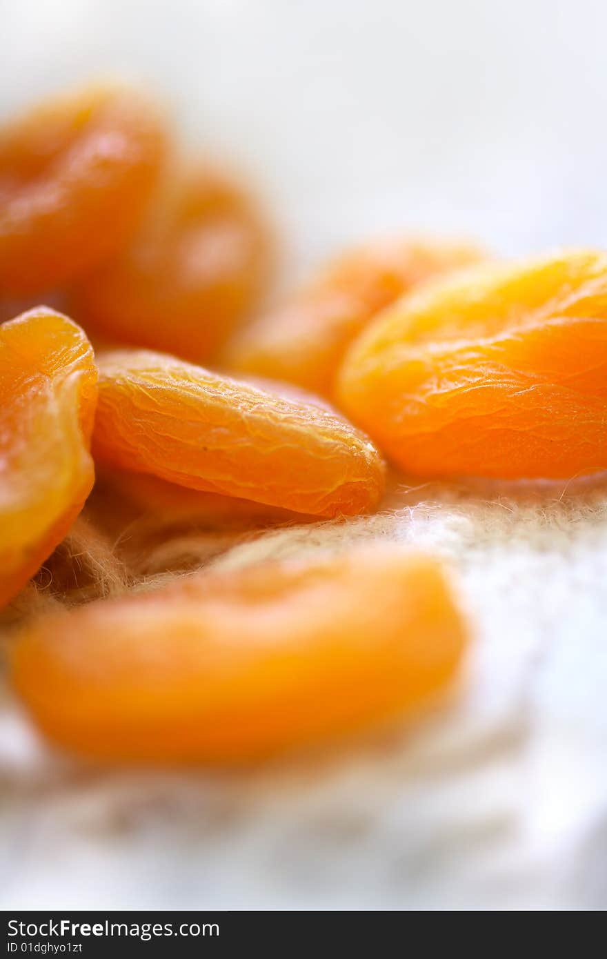 Dried apricots close up