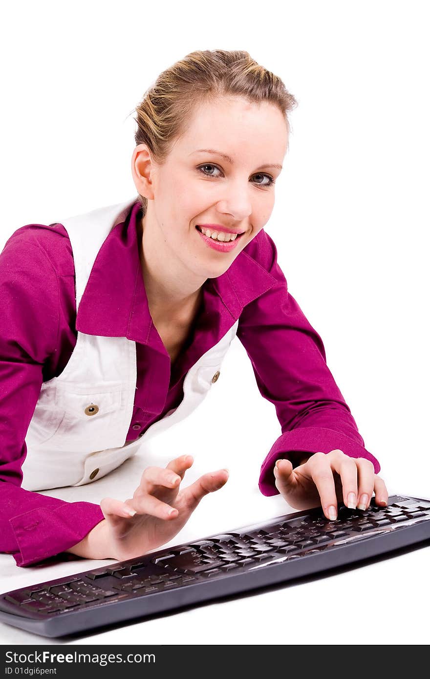 Woman And Her Keyboard