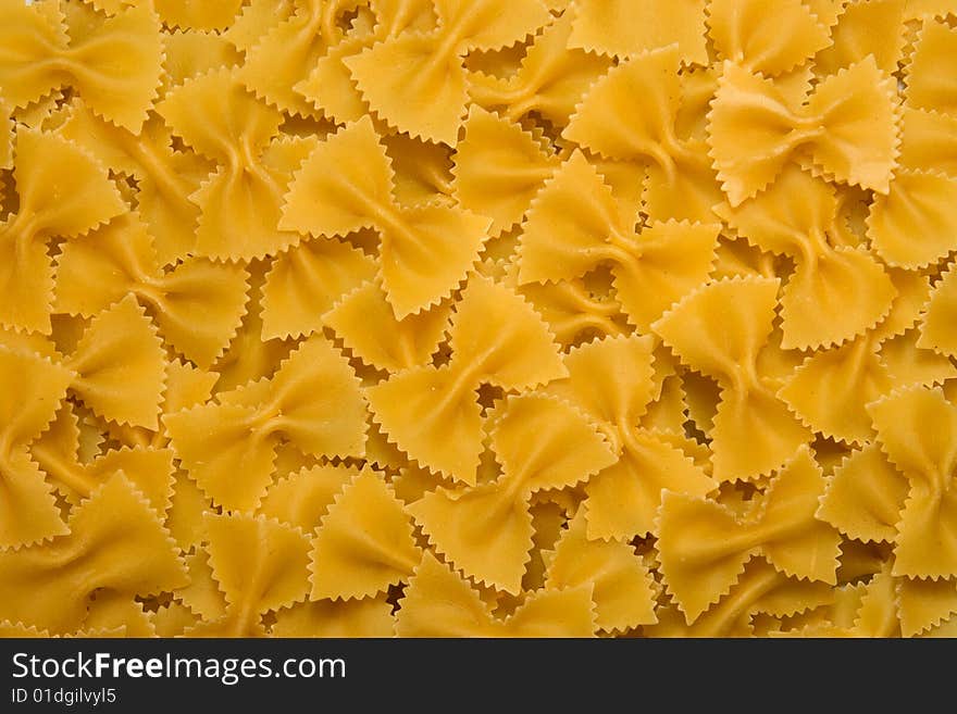 Close up of the Farfalle Pasta Uncooked. Close up of the Farfalle Pasta Uncooked