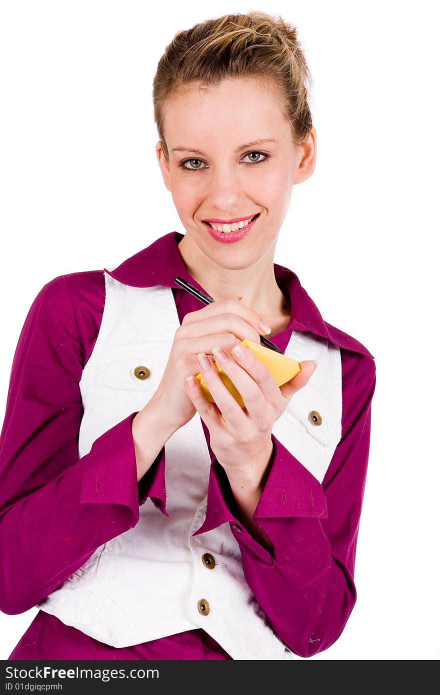 Smiling commercial worker