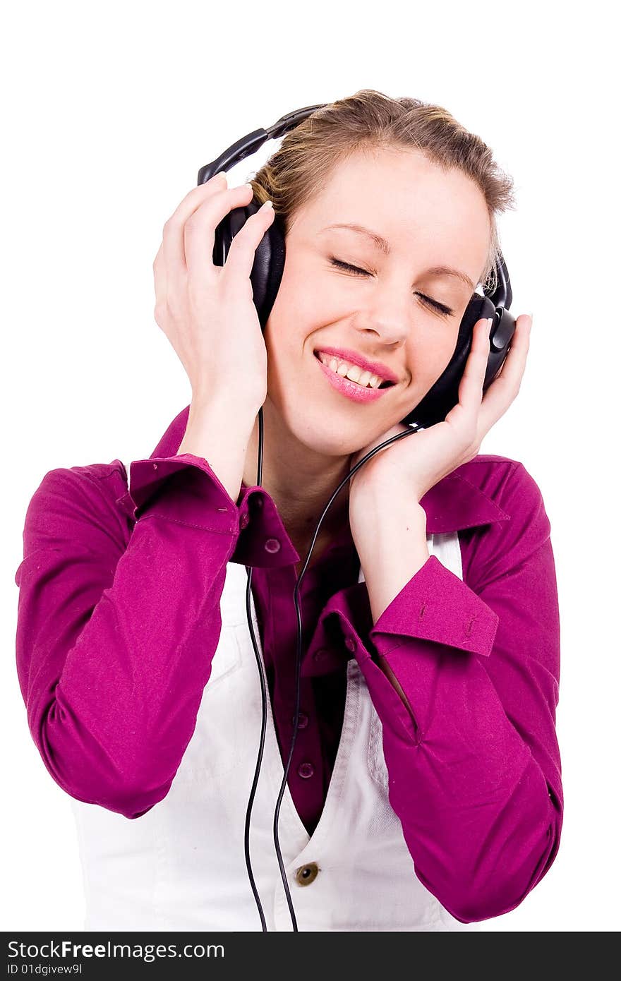 Commercial woman with music