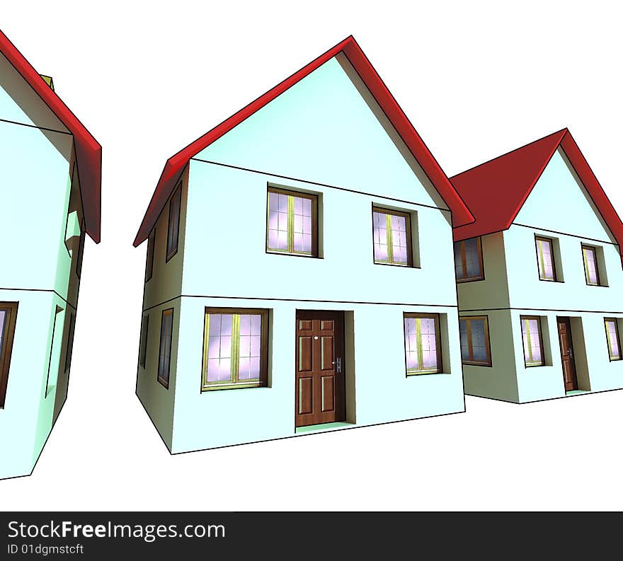 House - 3d render isolated illustration on white. House - 3d render isolated illustration on white