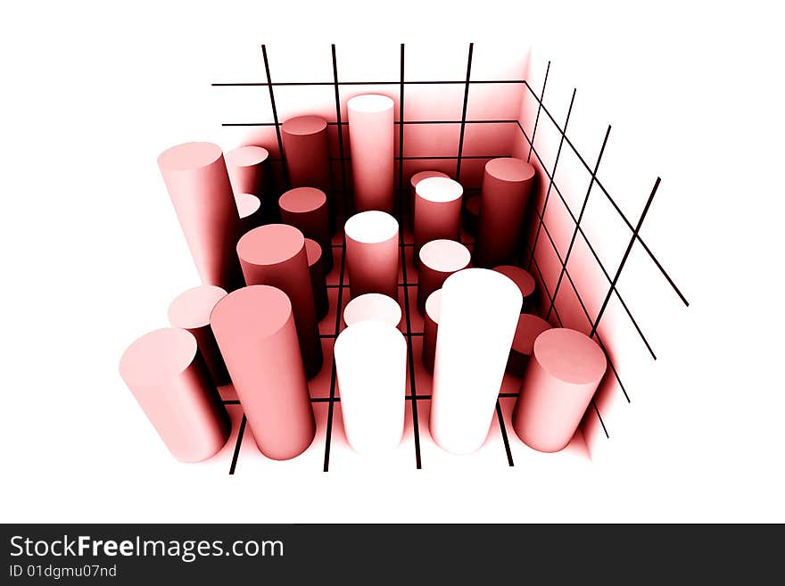 Statistics - 3d isolated diagram on white. Statistics - 3d isolated diagram on white