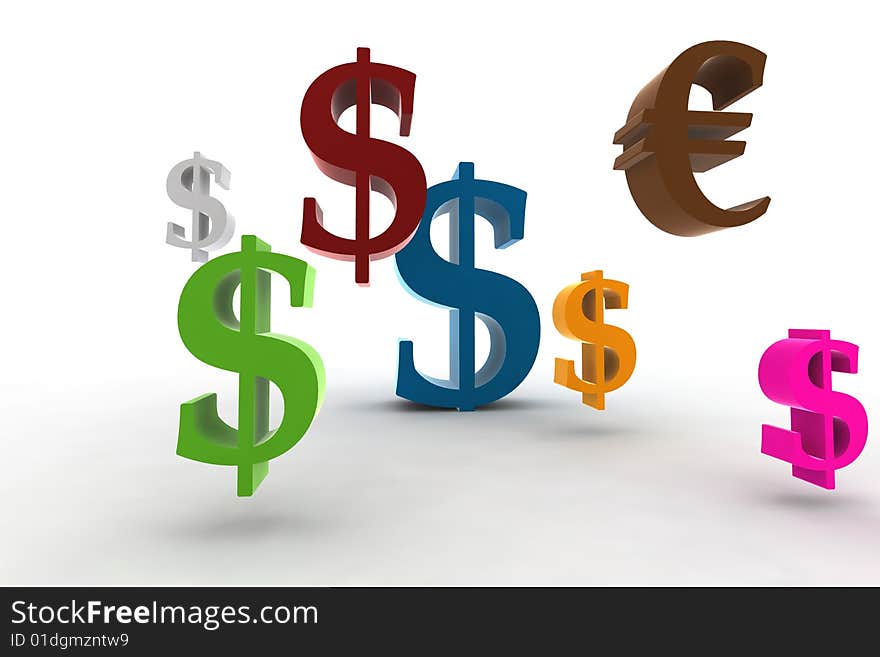 Dollar/euro symbols