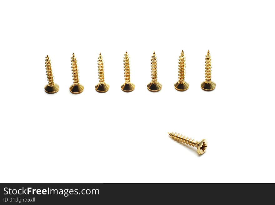 Screws isolated on white background