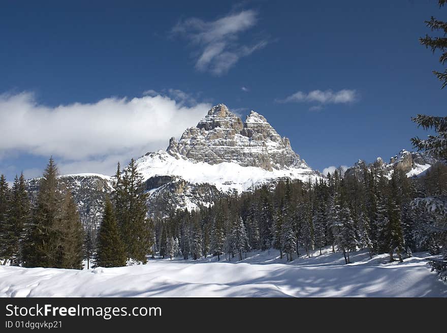 A view of mountain in northern italy