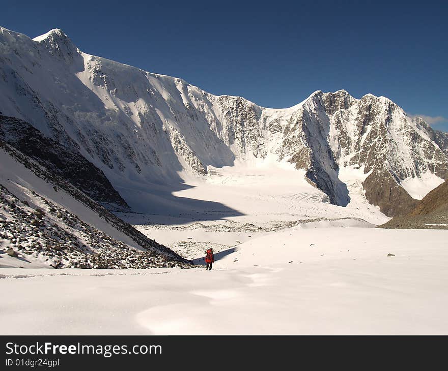 Climber descending from the top.