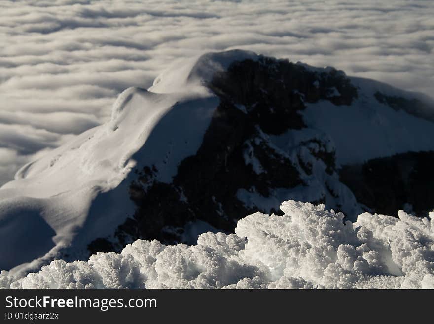 View of a neighbour summit at a high mountain. View of a neighbour summit at a high mountain