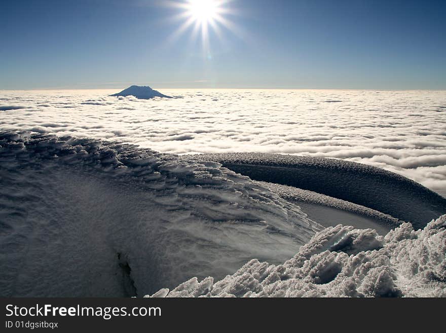 Great view from the summit of cotopaxi, ecuador. Great view from the summit of cotopaxi, ecuador