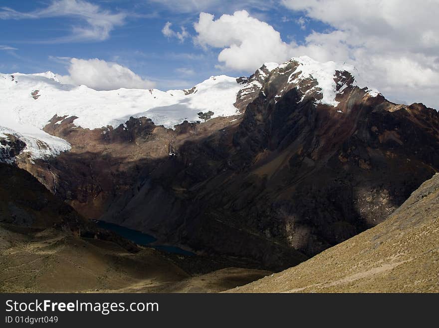 Panorama view of the cordillera blanca in peru. Panorama view of the cordillera blanca in peru