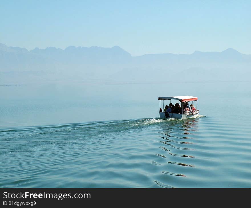 Boat on the calm lake