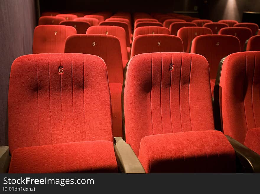 Empty small cinema auditorium