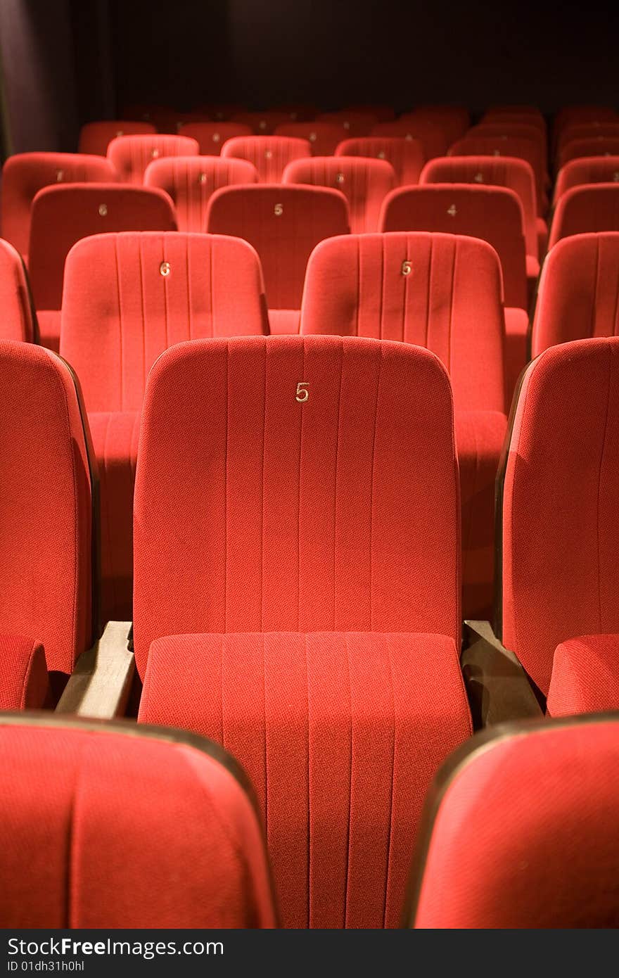 Empty small cinema auditorium